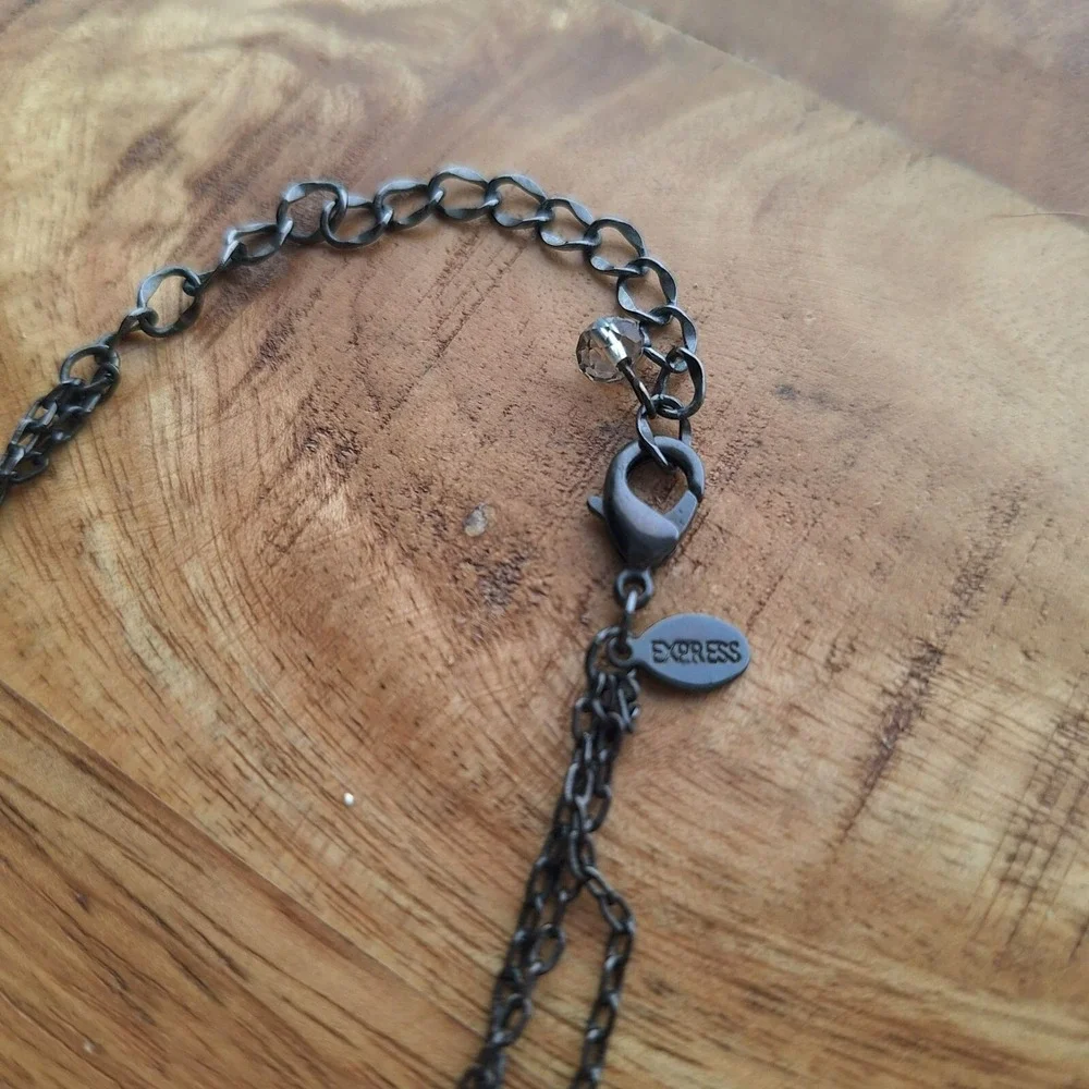 Express Multi‎ Layered Bead Necklace Adjustable Chain Lobster Clasp